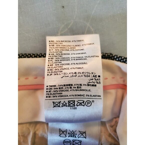 Banana Republic Sloan Womens Pants Size 2 Gray Checkered Slim Fit Viscose & Cott - Picture 6 of 7